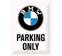 Tin sign metal sign 12 x 16 in -BMW - BMW Parking Only White