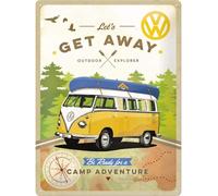 Tin sign metal sign 12 x 16 in -Volkswagen - VW Bulli Let's Get Away