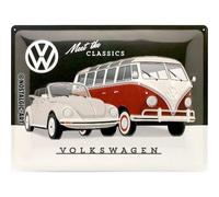VW Meet the Classics Beetle/Bulli large embossed metal wall sign 400mm x 300mm