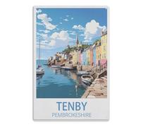 Tin Sign Metal Tin Poster Retro Sign For Wall Vintage Wall Decor Metal Tin Sign,Tenby Pembrokeshire15x30cm(6x12 inch)AA-766