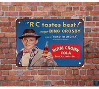 Tin Sign Metal Vintage Bing Crosby for RC Cola Funny Retro Style Wall Decor Art 8x12 Inch