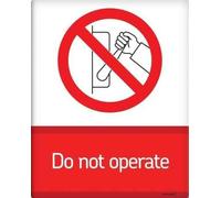Tin Sign Metal Warning reminder Do Not Operate Safety Plant Work Machinery Facility Hands Wall Decor Office Supplies 8"x12"