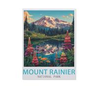 Tin Sign，Mount Rainier National Park，Retro Plaque Vintage Iron Painting Decor Funny Hanging Crafts for Office Bedroom Living Room Club-yV1129（8x12Inch）
