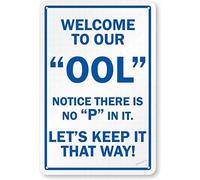 Tin Sign New Warning Funny Swimming Pool Message Safety Road Street 8x6inch