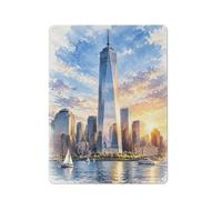 Tin Sign New York City Skyline Watercolor 40x30cm Wall Decoration | Choose wall signs in metal as a decor gift for a hobby-room refresh, ideal for classic decor fans.
