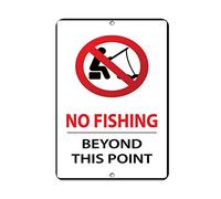 Tin Sign No Fishing Beyond This Point Activity Sign Park Signs 8X12 Inches