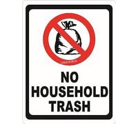 Tin Sign No Household Trash Metal Sign Garbage & Dumpster Rules Refuse Cans For Home Cave Garage bar Wall 8x6inch