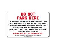 Tin Sign No Parking Curse Funny 8X12 Inches