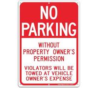 Tin Sign No Parking Without Property Owner's Permission Violators Will Be Towed at Vehicle Owner's Expense Mens Womens Decorative Aluminum Sign Wall Sign Bar Restaurant Cafe Bar Sign Decoration 8x6