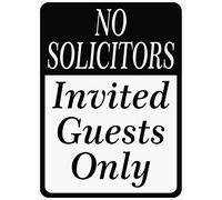 Tin Sign No Solicitors Invited Guests Only Sign Metal 8 X 12 Inch