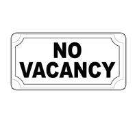 Tin Sign No Vacancy Black Retro Vintage Style 8X12 Inches