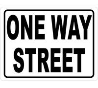 Tin Sign One Way Street Sign Metal 8 X 12 Inch