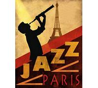 Tin Sign Paris Jazz Music Garage Wall Decor Metal Plaque 30x40CM