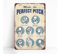 Tin sign PERFECT PITCH Sign 8x12 Inch Aluminum Tin Signs for Home Kitchen Bathroom Office Bar Coffee Garden Wall Decor