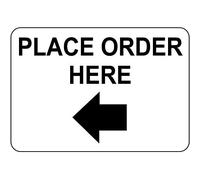 Tin Sign Place Order Here W Left Arrow Metal Sign 8 X 12 Inch