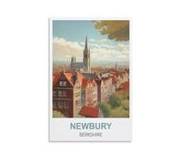 Tin Sign Plaque Newbury Berkshire Wall Art Decorative Plaque Decor for Home Livingroom Bedroom Cafes Coffee Bars Decoration Gifts 30x30cm