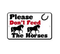 Tin Sign Please Don'T Feed The Horses Funny 8X12 Inches