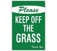 Tin Sign Please Keep Off The Grass Thank You 12" X 8"