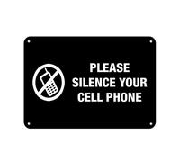 Tin Sign Please Silence Yuour Cell Phone No Cell Phones 8X12 Inches