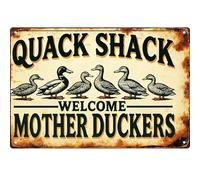 Tin Sign Quack Shack Welcome Mother Duckers 20X30Cm Mural Hanging Retro Metal Tin Sign Plaques For Outdoor Club Indoor