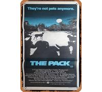 Tin Sign Retro THE PACK Original Daybill Movie Poster Killer Dogs Horror Joe Don Baker Movie Tin Sign Poster,Retro Vintage Metal Classic Film and Television Poster Bar Club Movie Wall Art Decoration