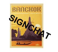 Tin Sign Retro Wall Art Metropole Bangkok Thailand Metal Plate Metal Sign Tin Sign 8X12 Inches