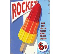 Tin Sign ROCKET LOLLY Ice Lolly Seaside Kitchen Home Gift Vintage RetroTin Sign