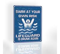 Tin Sign Rustic Pool Rules Sign Warning No lifeguard on duty dangerous Swimming Pool Decoration Outdoor Beach Vintage Pool Patio Backyard Decoration Outdoor Swimming Pool Sign 12x16inch