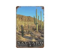 Tin Sign,Saguaro National Park Cactus Desert,Personalized Tin Sign Vintage Sign for Wall Outdoor, Indoor, Street, Office, Home,Bar Man Cave Decor(30x40cm）12x16 inch-A88