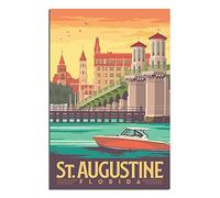 Tin Sign St. Augustine Florida Tin Sign Travel Vintage Art Wall Decoration Sign Home Kitchen Bar Patio Cave Funny Decoration 15x30cm