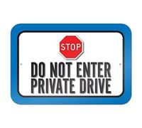 Tin Sign Stop Do Not Enter Private Drive Metal Sign 8 X 12 Inch