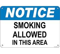 Tin Sign Street sign warning plaque Metal Tin Notice Smoking Allowed In This Area Notice S Decor Wall Office Signs For 8x6inch