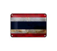 Tin sign, Thailand flag, 18 cm x 12 cm, flag of Thailand, rust decorative sign