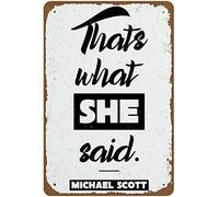 Tin Sign That's What She Said Poster The Office Funny Poster The Office Quote That's What She Said Gift The Office Gift Michael Scott Quotes Novelty Metal Poster Wall Funny Man Cave Cool 8x12 Inch