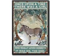 Tin Sign There Is A Girl Who Really Loves Donkey Wall Art And Donkey Lovers Of Old Fashioned Metal Signs Tin Sign Street Garage Cafe Bar Farm Wall Bathroom Decor A Gift For Mom And Dad 8x12 Inch