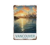 Tin Sign，Vancouver Canada，Sunset，Father's Day Gift Home Pub Outdoor Funny Retro Vintage Garden Bar Wall Plaque Man Cave Memorabilia(30x40cm）12x16 inch-O90
