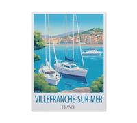 Tin Sign,Villefranche Sur Mer France,Retro Plaque Vintage Iron Painting Decor Funny Hanging Crafts for Office Bedroom Living Room Club(20x30cm)8x12 inch-P69