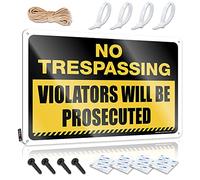 Tin Sign Vintage Bathroom Decor Vintage Style | No Trespassing Violators Will Be Prosecuted Old Collection Home Decor(20X30CM)