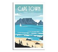 Tin Sign Vintage Cape Town South Africa Beach Funny Metal Sign Vintage Wall Art for Kitchen Garden Bathroom Farm Home Coffee Decor Tin Sign 30x30CM