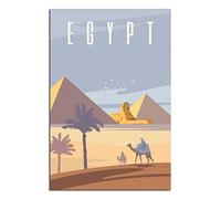 Tin Sign Vintage Egypt Giza Pyramid Skyline Funny Metal Sign Vintage Wall Art for Kitchen Garden Bathroom Farm Home Coffee Decor Tin Sign 20x30CM