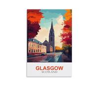 Tin Sign Vintage Glasgow Scotland Funny Metal Sign Vintage Wall Art for Kitchen Garden Bathroom Farm Home Coffee Decor Tin Sign 30 * 30CM