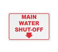 Tin sign vintage Main Water Shut-Off Arrow Down Plaque Poster for Bar Pub Beer Home Garage Man Cave Wall Decor 12x8 Inch