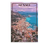 Tin Sign Vintage Monaco French Riviera Skyline Funny Metal Sign Vintage Wall Art for Kitchen Garden Bathroom Farm Home Coffee Decor Tin Sign 20x30cm