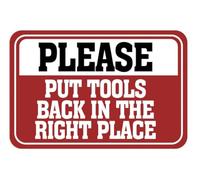 Tin sign vintage Plus Please Put Tools Back in The Right Place Plaque Poster for Bar Pub Beer Home Garage Man Cave Wall Decor 12x8 Inch