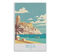 Tin Sign Vintage Retro Man Cave Bar Pub Shed Novelty Gift Aluminium Metal Tin Wall Décor Sign，Ibiza Spain30x40cm(12x16 inch) AA-509