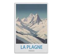 Tin Sign Vintage Retro Man Cave Bar Pub Shed Novelty Gift Aluminium Metal Tin Wall Décor Sign，La Plagne France30x40cm(12x16 inch) AA-629