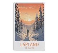 Tin Sign Vintage Retro Man Cave Bar Pub Shed Novelty Gift Aluminium Metal Tin Wall Décor Sign，Lapland Finland 30x40cm(12x16 inch) AA-889
