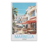 Tin Sign Vintage Retro Man Cave Bar Pub Shed Novelty Gift Aluminium Metal Tin Wall Décor Sign，Marbella Spain 15 * 30cm
