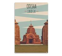 Tin Sign Vintage Retro Man Cave Bar Pub Shed Novelty Gift Aluminium Metal Tin Wall Décor Sign,Odisha India 30 * 40cm