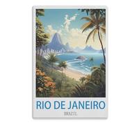 Tin Sign Vintage Retro Man Cave Bar Pub Shed Novelty Gift Aluminium Metal Tin Wall Décor Sign，Rio De Janeiro Brazil20x30cm(8x12 inch) AA-609